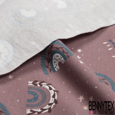 Jersey Coton Elasthanne motif bande fantaisie de peau de bête camaïeu de gris