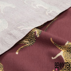 Jersey Coton Elasthanne motif dragon et preu chevalier fond pointe de lilas