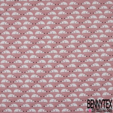 Jersey Coton Elasthanne motif petite souris mignonnette fond gris perle