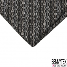 Coupon 3m jersey jacquard gaufré motif ethnique ton sur ton lie de vin