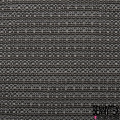 Coupon 3m jersey jacquard gaufré motif ethnique ton sur ton lie de vin
