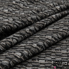 Coupon 3m jersey jacquard gaufré motif ethnique ton sur ton lie de vin