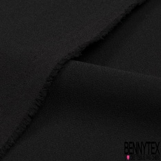 Crêpe polyester fluide léger noir profond
