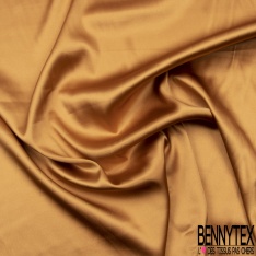 Satin de soie élasthanne bronze foncé petite laize