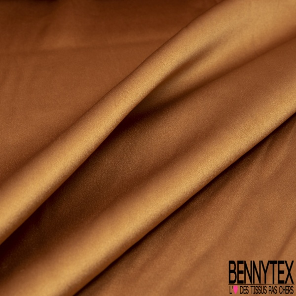 Satin de soie élasthanne bronze foncé petite laize