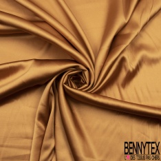Satin de soie élasthanne bronze foncé petite laize
