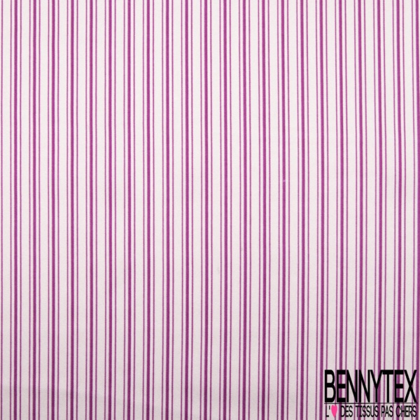Satin de soie élasthanne imprimé fine rayure verticale henné rose pâle