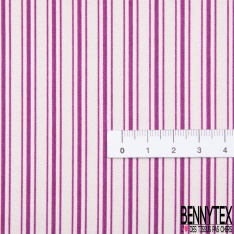 Satin de soie élasthanne imprimé fine rayure verticale henné rose pâle