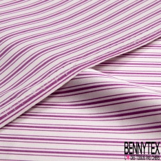 Satin de soie élasthanne imprimé fine rayure verticale henné rose pâle