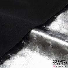 Polyester élasthanne effet métallique laqué tuequoise esprit disco night fever