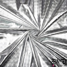 Polyester élasthanne effet métallique laqué tuequoise esprit disco night fever