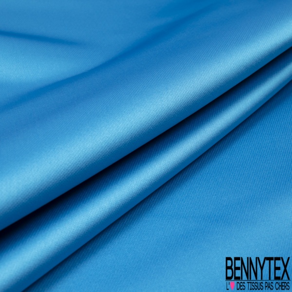 Coupon 3m taffetas satiné polyamide élasthanne uni bleu de gris