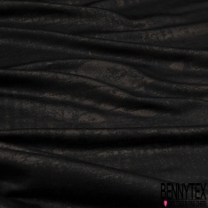Polyester élasthanne noir fin laqué bronze foncé