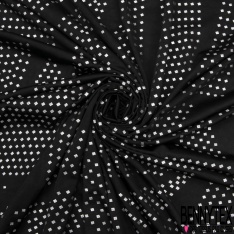 Polyester élasthanne noir fin laqué bronze foncé