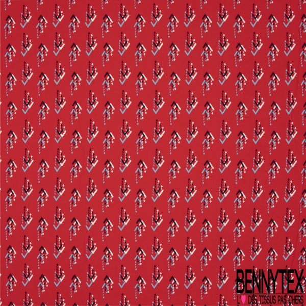 Microfibre Imprimé trio de flèche en pointillé nuit blanc ciel pastel fond rouge de mars