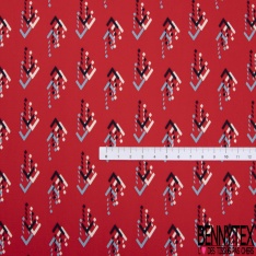 Microfibre Imprimé trio de flèche en pointillé nuit blanc ciel pastel fond rouge de mars