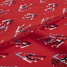 Microfibre Imprimé trio de flèche en pointillé nuit blanc ciel pastel fond rouge de mars