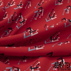 Microfibre Imprimé trio de flèche en pointillé nuit blanc ciel pastel fond rouge de mars