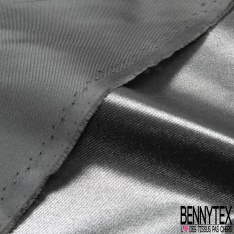 Twill de soie laqué craquelé argent petite laize