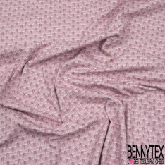 Jersey coton élasthanne Bio imprimé carreaux de ciment floral fond blanc optique