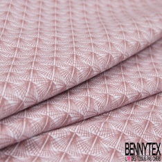 Jersey coton élasthanne Bio imprimé carreaux de ciment floral fond blanc optique