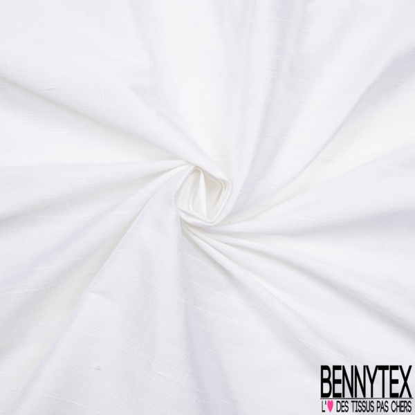 Doupion de soie sauvage changeant blanc discret blanc naturel