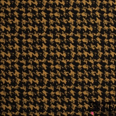 Coupon 3m stretch viscose élasthanne tailleur pantalon motif géométrique kaki bleu de gris sable mouille ocre indigo