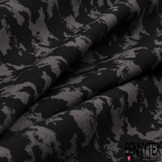 Coupon 3m stretch viscose élasthanne tailleur pantalon motif pied de coq stylisé noir pourpre