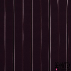 Coupon 3m crêpe polyester motif rayure fantaisie verticale canard moutarde prune sèche