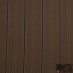 Coupon 3m crêpe polyester élasthanne motif rayure fantaisie verticale blanc rosé noir puce