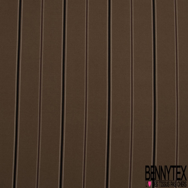 Coupon 3m crêpe polyester élasthanne motif rayure fantaisie verticale blanc rosé noir puce