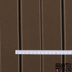 Coupon 3m crêpe polyester élasthanne motif rayure fantaisie verticale blanc rosé noir puce