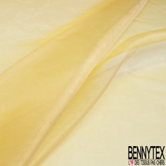 Organza changeant jaune pastel blanc optique