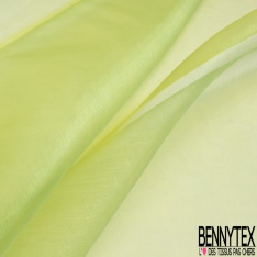 Organza changeant citron vert blanc givré