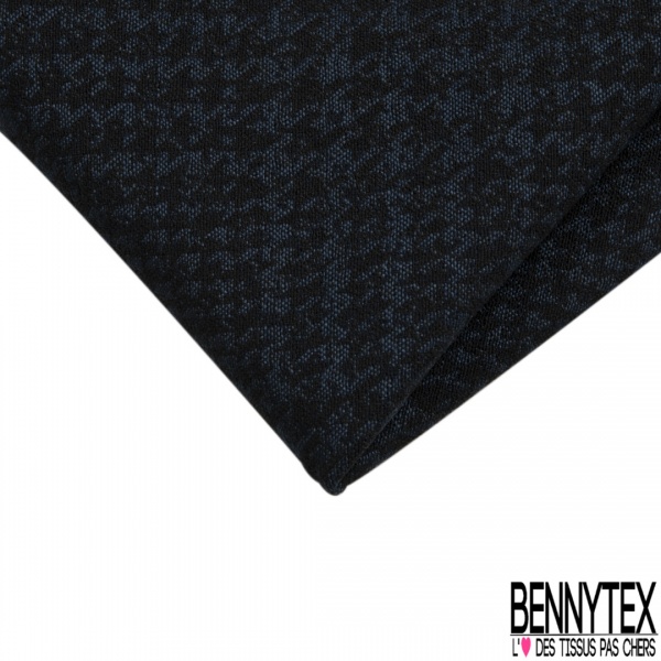 Coupon 3m stretch viscose élasthanne tailleur pantalon motif prince de Galles chiné noir chutney