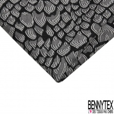Coupon 3m stretch viscose élasthanne tailleur pantalon motif léopard noir anthracite