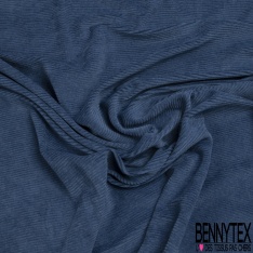 Jersey velours côtelé élasthanne bleu matelot