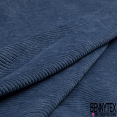 Jersey velours côtelé élasthanne bleu matelot