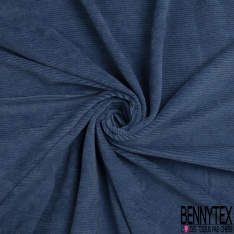 Jersey velours côtelé élasthanne bleu matelot