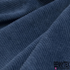 Jersey velours côtelé élasthanne bleu matelot