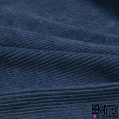 Jersey velours côtelé élasthanne bleu matelot