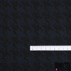 Coupon 3m stretch viscose élasthanne tailleur pantalon motif pied de coq chiné noir biscuit au gingembre