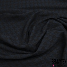 Coupon 3m stretch viscose élasthanne tailleur pantalon motif pied de coq chiné noir biscuit au gingembre