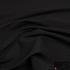Coupon 3m stretch viscose élasthanne tailleur pantalon double face noir losange stylisé acajou dos acajou