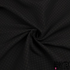 Coupon 3m stretch viscose élasthanne tailleur pantalon double face noir losange stylisé acajou dos acajou