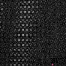Coupon 3m stretch viscose élasthanne tailleur double face noir losange stylisé biscuit au gingembre dos biscuit au gingembre