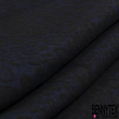 Coupon 3m stretch viscose élasthanne tailleur pantalon motif léopard noir or de moisson