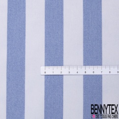 Coupon 3m stretch polyester polyamide viscose élasthanne tailleur rayure horizontale blanc cassé lin naturel