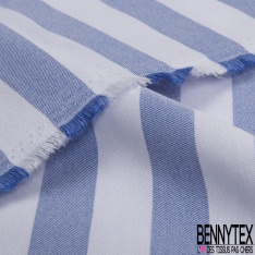 Coupon 3m stretch polyester polyamide viscose élasthanne tailleur rayure horizontale blanc cassé lin naturel
