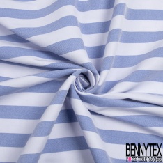 Coupon 3m stretch polyester polyamide viscose élasthanne tailleur rayure horizontale blanc cassé lin naturel